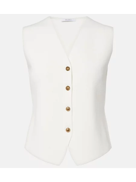 Vestă Max Mara tricotate alb