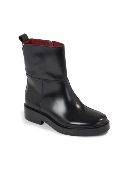 Botki Tommy Hilfiger skórzane czarne