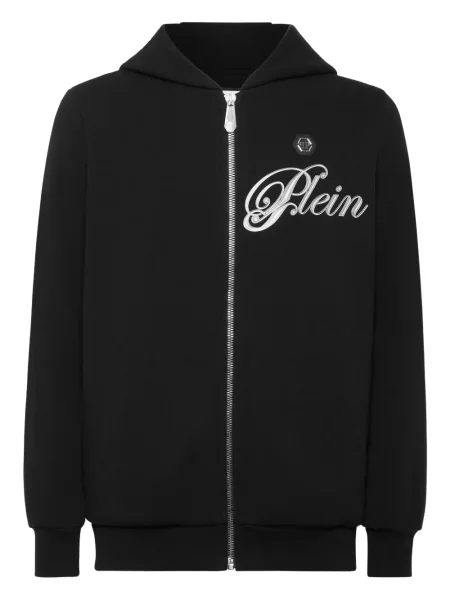 Hanorac cu glugă Philipp Plein de cristal negru
