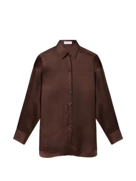 Cămașă Stella Mccartney de mătase maro