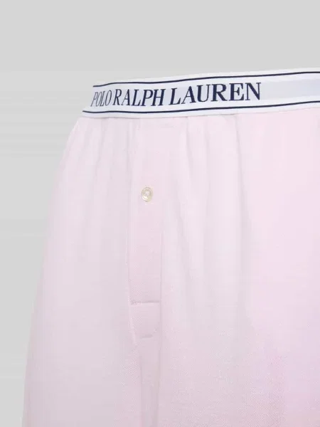 Spodnie od piżamy z prostą nogawką i elastycznym pasem z logo Polo Ralph Lauren różowe