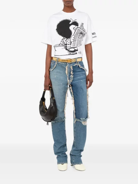 Scurt tricou Moschino alb