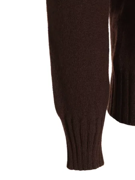 Кашмирен пуловер Piacenza Cashmere с кръгло деколте кафяво