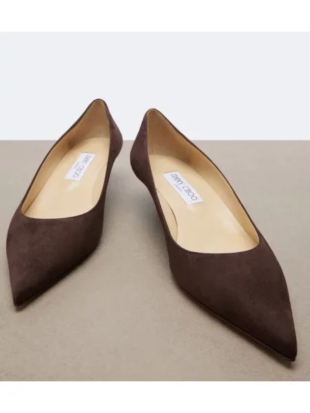 Pantofi cu toc Jimmy Choo din piele de căprioară maro