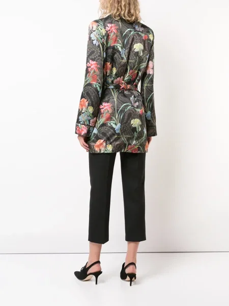 Geacă Off-white cu model floral alb