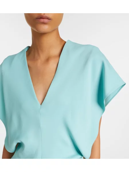 Rochie midi Stella Mccartney drapată albastru