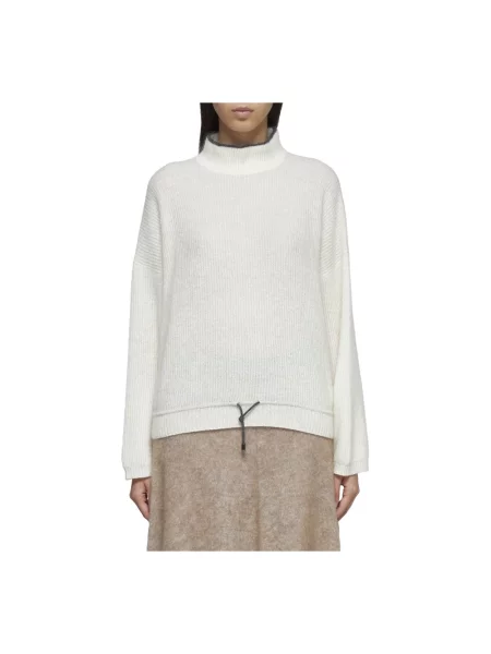Sweter Brunello Cucinelli wełniany beżowy