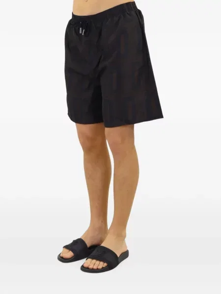 Slip de baie Dsquared2 cu imagine negru