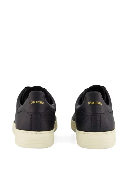 Δερμάτινα sneakers Tom Ford με κορδόνια μαύρο