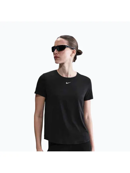 Tricou de antrenament pentru femei Nike One Classic Dri-Fit black/white alb
