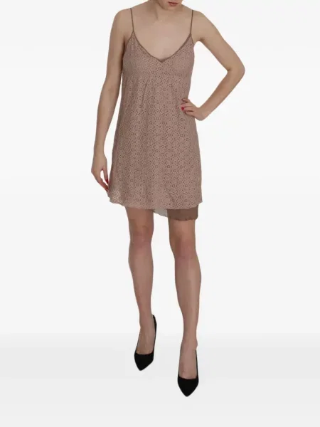 Rochie mini Pink Memories din dantelă cu bretele roz