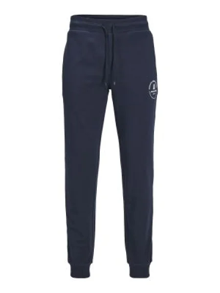 JACK & JONES Športové nohavice GORDON SWIFT námornícka modrá / biela / biela melírovaná
