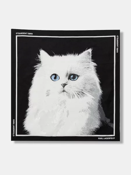 Svilena marama Karl Lagerfeld IKON crna