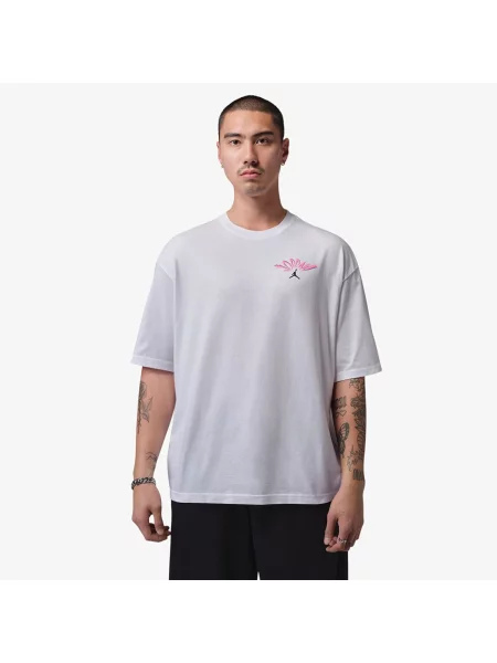 Tricou Jordan Flight T-Shirt White/ Black XS alb
