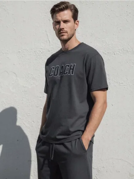 Sinsay piżama dwuczęściowa z napisem szary