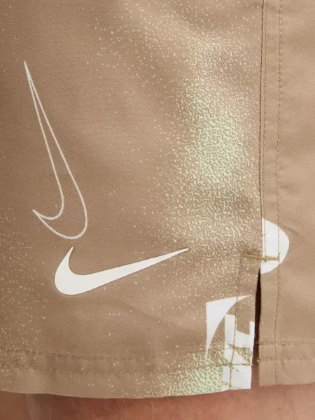 Slip de baie Nike cu cordon cu imagine tricotate albastru