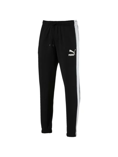 Pantaloni Puma cu dungi alergare negru