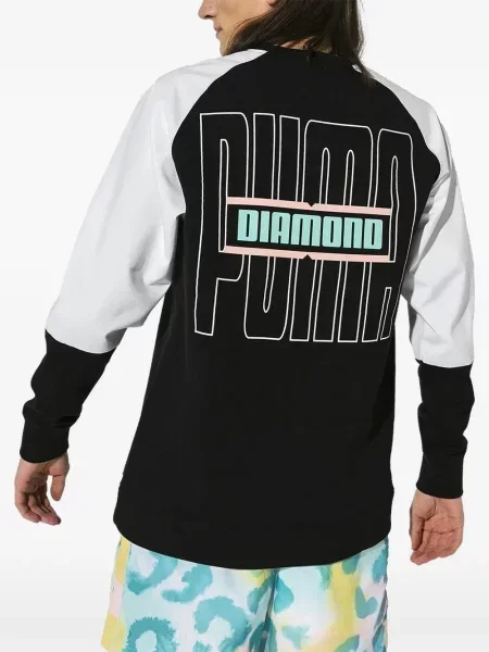 Hanorac crewneck Puma cu imagine negru