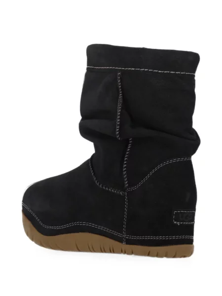 Botine Ugg cu șireturi din piele de căprioară negru