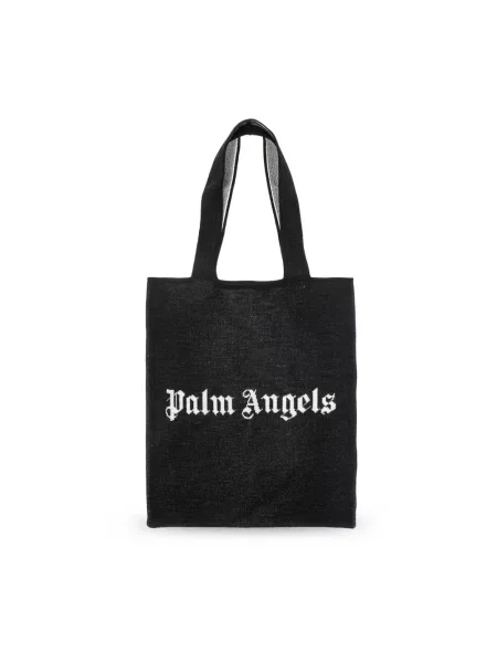 Torba Palm Angels wełniana z logo czarna