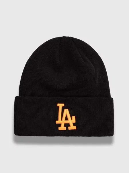 Шапка New Era от плътен трикотаж LOS ANGELES DODGERS черно