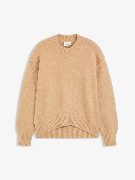 Sweter z cienkiej dzianiny o kroju oversize beżowy