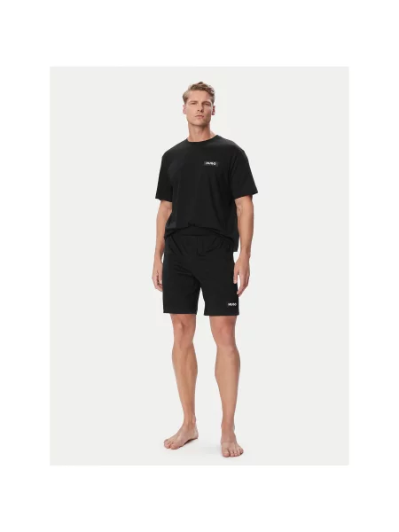 HUGO Піжама Ron Short Set Regular Fit чорний