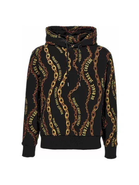 Versace Jeans Couture bluza z kapturem wzorzysta czarny