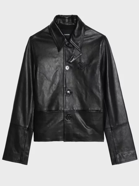 Шкіряна куртка Zadig&voltaire чорна