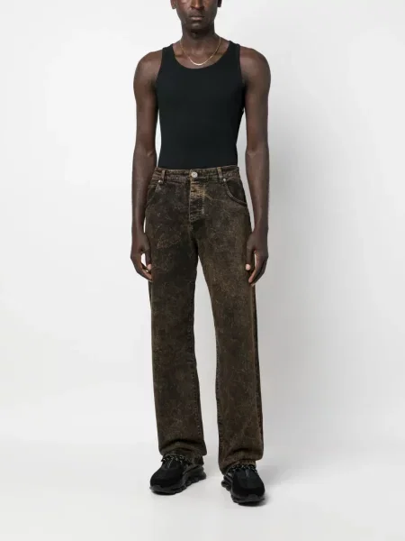 Jeansy Balmain z przetarciami czarne