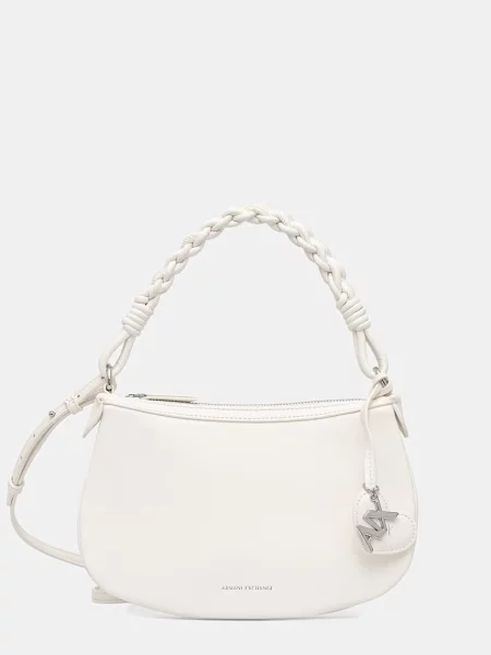 Armani Exchange geantă crossbody de damă cu imitație de piele alb