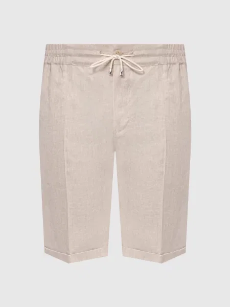 Шорти з льону з відворотами Doriani Cashmere бежеві