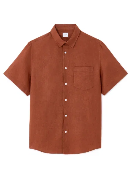 Lanena košulja Celio bordo