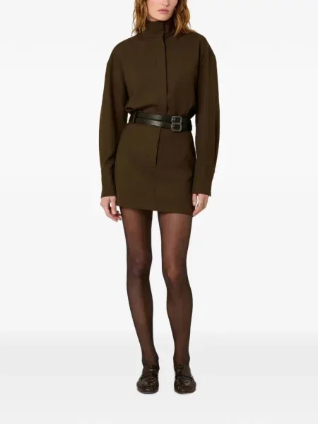 Cu centură rochie mini Nicholas verde