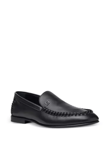 Loaferice Fendi s autogramom crna
