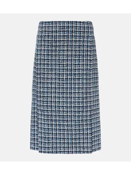 Fustă midi Etro cu talie înaltă din tweed până la genunchi