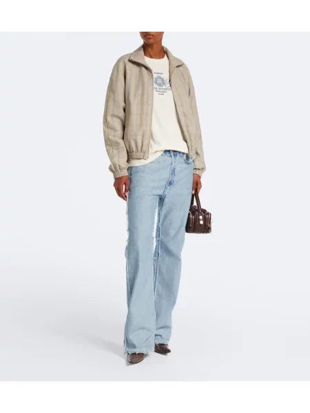 Tricou Acne Studios cu broderie din jerseu alb