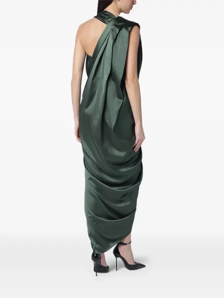 Rochie Vivienne Westwood drapată de costum verde
