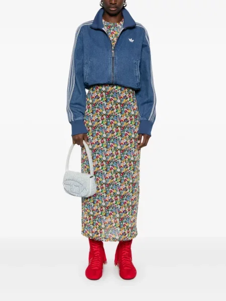 Koszulka Adidas z siateczką do kolan garniturowa niebieska