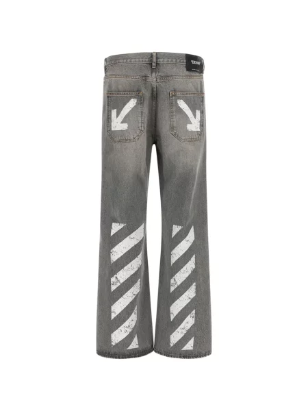 Blugi Off-white cu imagine alb