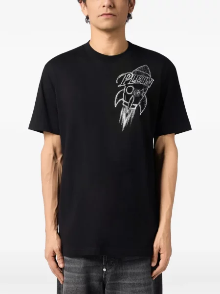 Tricou Philipp Plein cu imagine negru