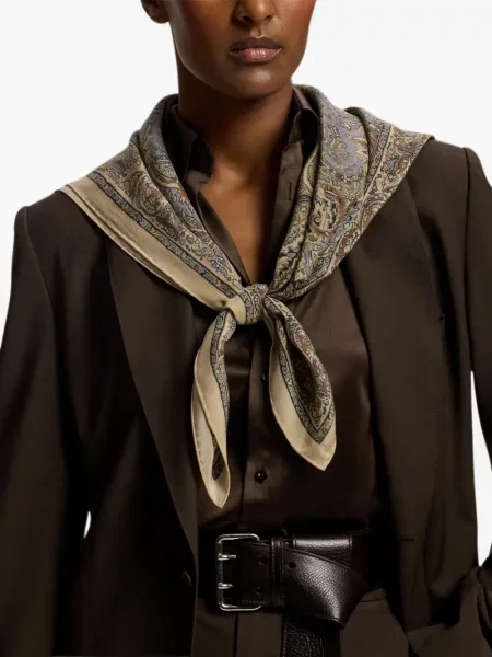 Κασκόλ Ralph Lauren Collection με σχέδιο paisley από κρεπ