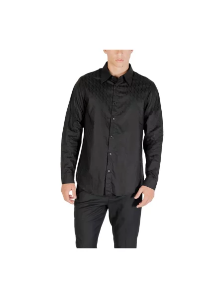 Armani Exchange koszula regular z kołnierzykiem klasycznym czarny