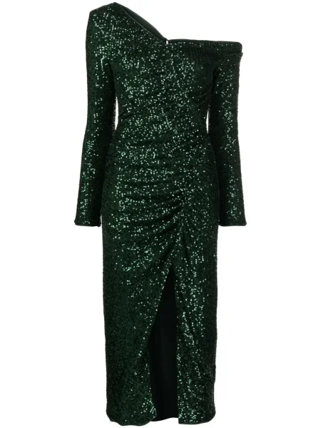 Rochie midi Self-portrait cu paiete verde