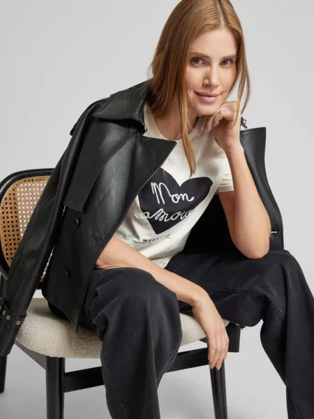 T-shirt z nadrukowanym motywem i logo model ‘TEIERA’ Max Mara Weekend biała