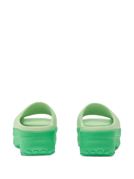 Papuci Adidas din piele de căprioară cu platformă verde