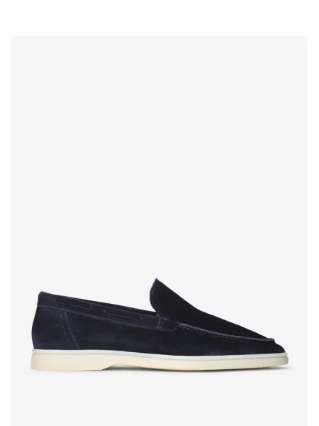 Pantofi loafer Aurélien din piele de căprioară albastru