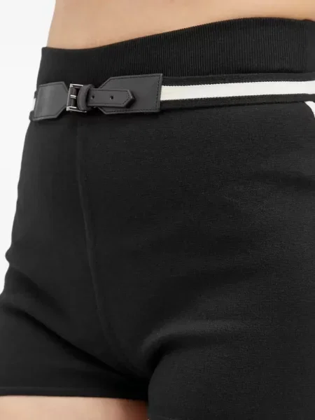 Cu centură pantaloni scurți Max Mara cu dungi negru