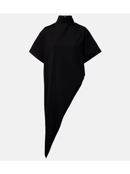 Асиметрична тениска Alaia от джърси черно