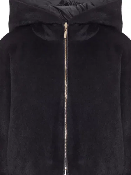 Geacă Max Mara cu glugă negru